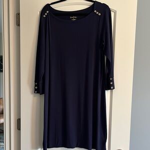 Lilly Pulitzer Navy dress with gold button embellishment size XL - GUC